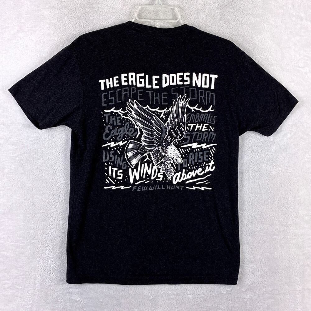 Few Will Hunt TShirt Men M Black Eagle Patriotic MMA Martial Arts UFC BJJ USA